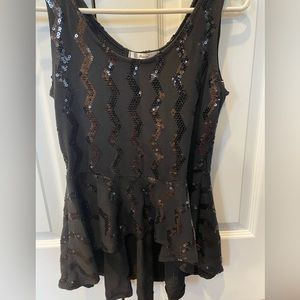 Papaya Size XS Black Sequin Sleeveless Top
